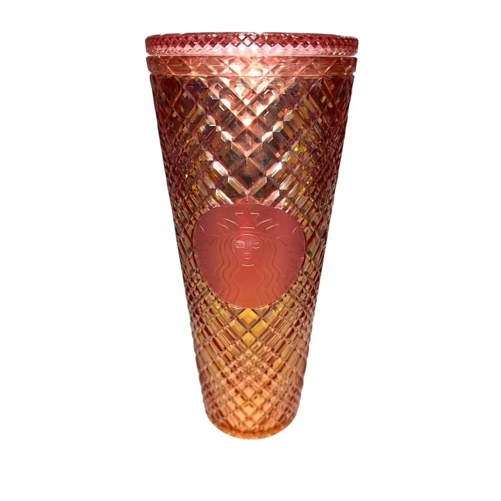 Starbucks 24 oz Iridescent Cold Cup -‎ Rose Gold 2021 Holiday Cup